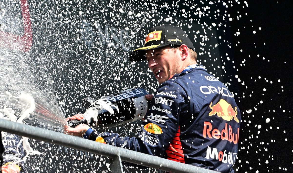 Max Verstappen on tänavu võitjana saanud šampanjat pritsida juba kümnel korral.