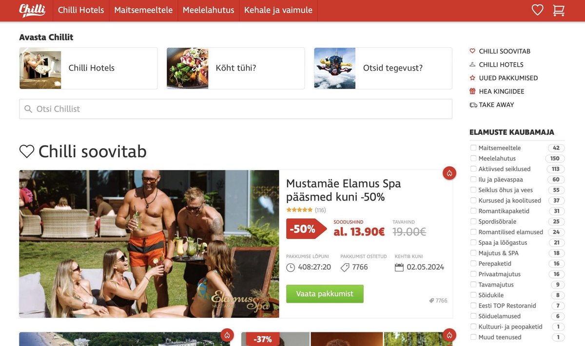 Kuvatõmmis Chilli.ee kodulehelt