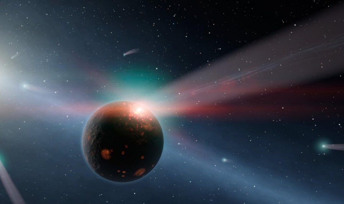 NASA ettekujutus komeedi kokkupõrkest kauge planeediga