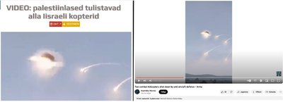 Vasakul on kuvatõmmis Eestineni artiklist, paremal kuvatõmmis 3. oktoobri Youtube'i videost.