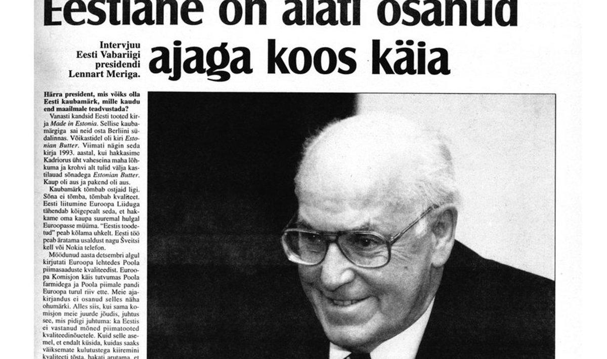 19. veebruaril 1998 ilmus Maalehes Ülo Kalmu intervjuu president Lennart Meriga.
