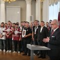 ВИДЕО | Сборная Латвии по хоккею на приеме у президента. „Вы подарили нашему народу чувство единства“