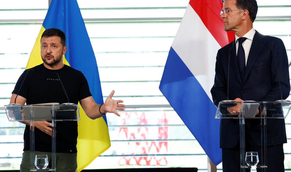 Президент Украины Владимир  и глава правительства Нидерландов Марк Рютте