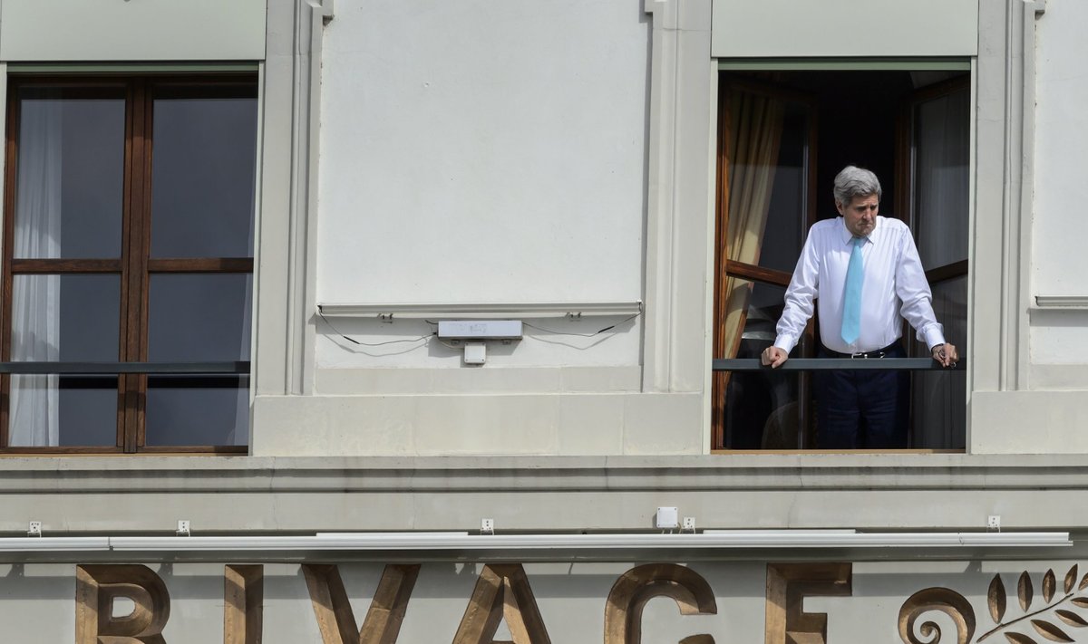USA riigisekretär John Kerry Lausanne'i hotellis Beau-Rivage Palace