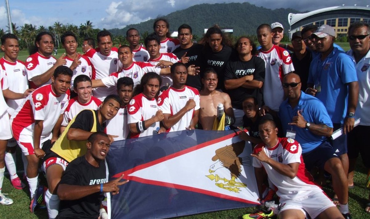 Ameerika Samoa jalgpallikoondis pärast esimest ametlikku võitu