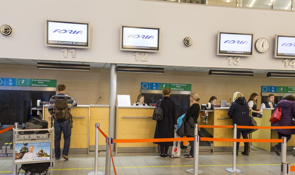 Tallinna lennujaama check-in’i laudade kohal tervitavad reisijaid nüüd tablood, millel on Sloveenia lennufirma Adria Airlinesi logo.
