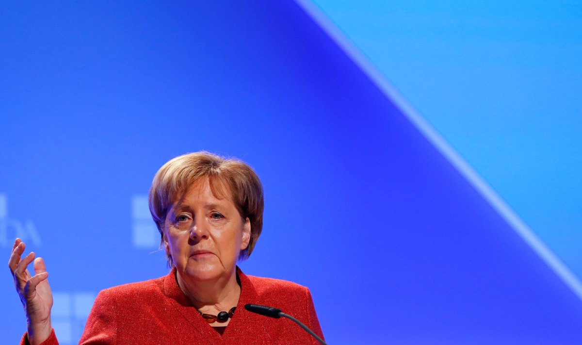 Saksamaa liidukantsler Angela Merkel eile Berliinis. 