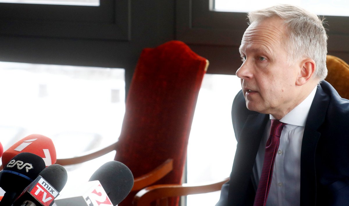 Läti keskpanga juht Ilmars Rimševics tänasel pressikonverentsil