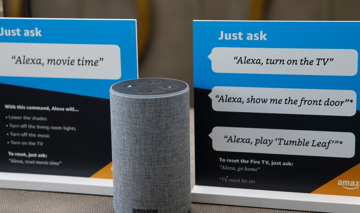 Prompts on how to use Amazon's Alexa personal assistant are seen in an Amazon ‘experience centre’ in Vallejo