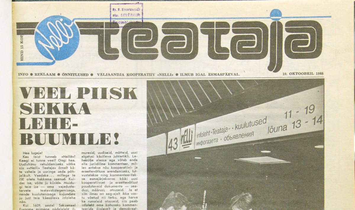 NII SEE KÕIK ALGAS: Nelli teataja esimene number.