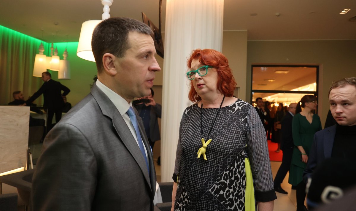 Jüri Ratas ja Yana Toom Keskerakonna valimispeol 5. märtsil 2023