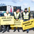 ФОТО и ВИДЕО: "Шофер — не мусор!" Водители ATKO со всей Эстонии провели в Таллинне пикет