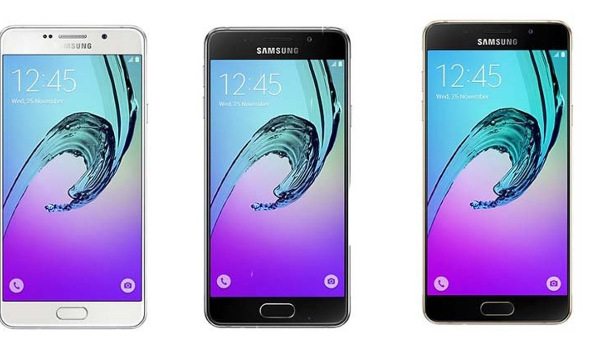 vasakult: Samsungi Galaxy A telefonid A7, A5 ja A3. (Foto: tootja)