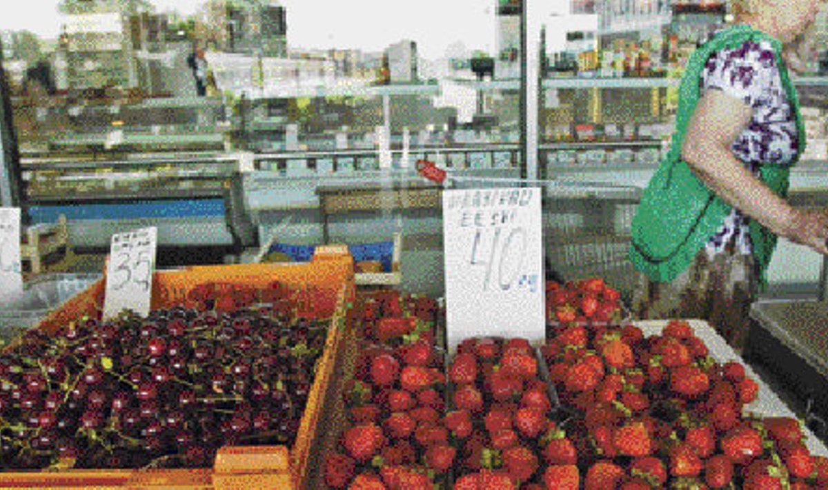 Kuigi maasikaaeg on juba suures osas läbi, pakuti eile Kopli turul ikka veel eestimaiseid maasikaid.