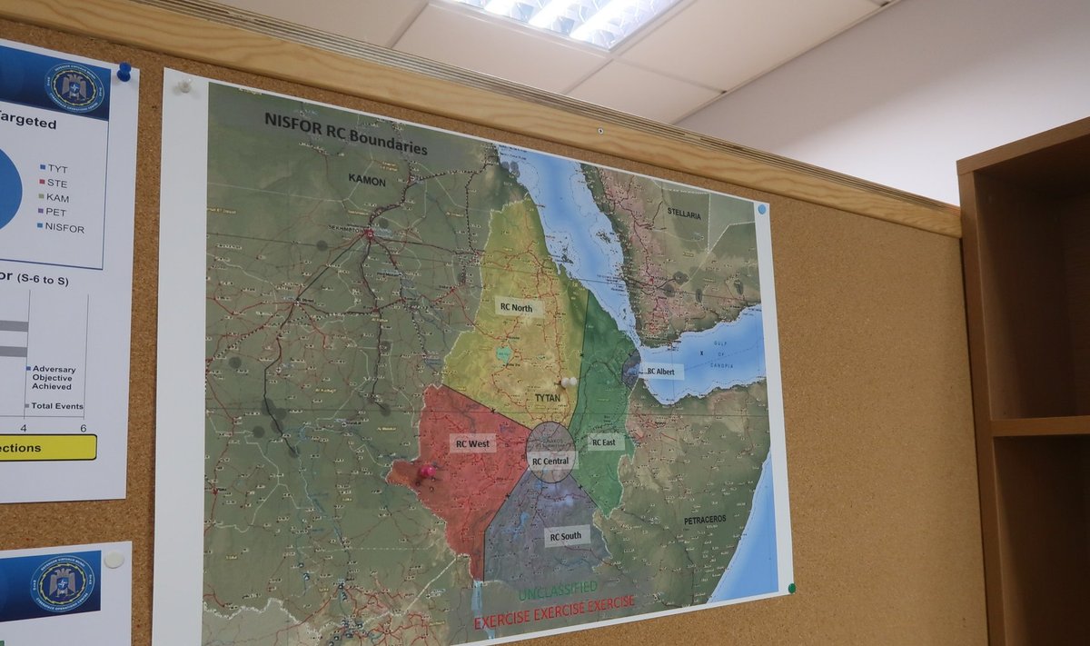 Kaart Aafrikasse paigutatud fiktiivsete riikidega