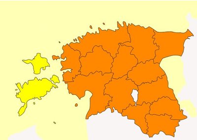 Eesti Ilmateenistuse hoiatuste kaart