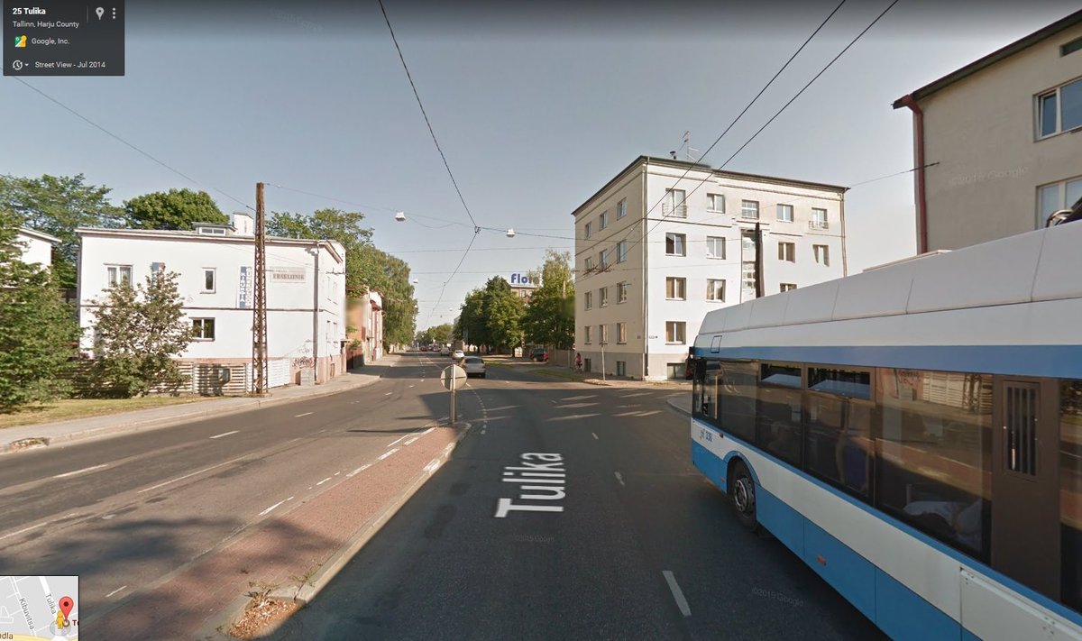 Tallinn, Tulika 25 juures (Google Street View ekraanitõmmis)