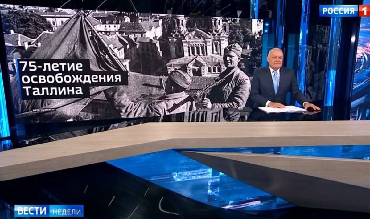 Tallinna "vabastamise" 75. aastapäeva käsitlev uudislugu telekanalis Rossija1.