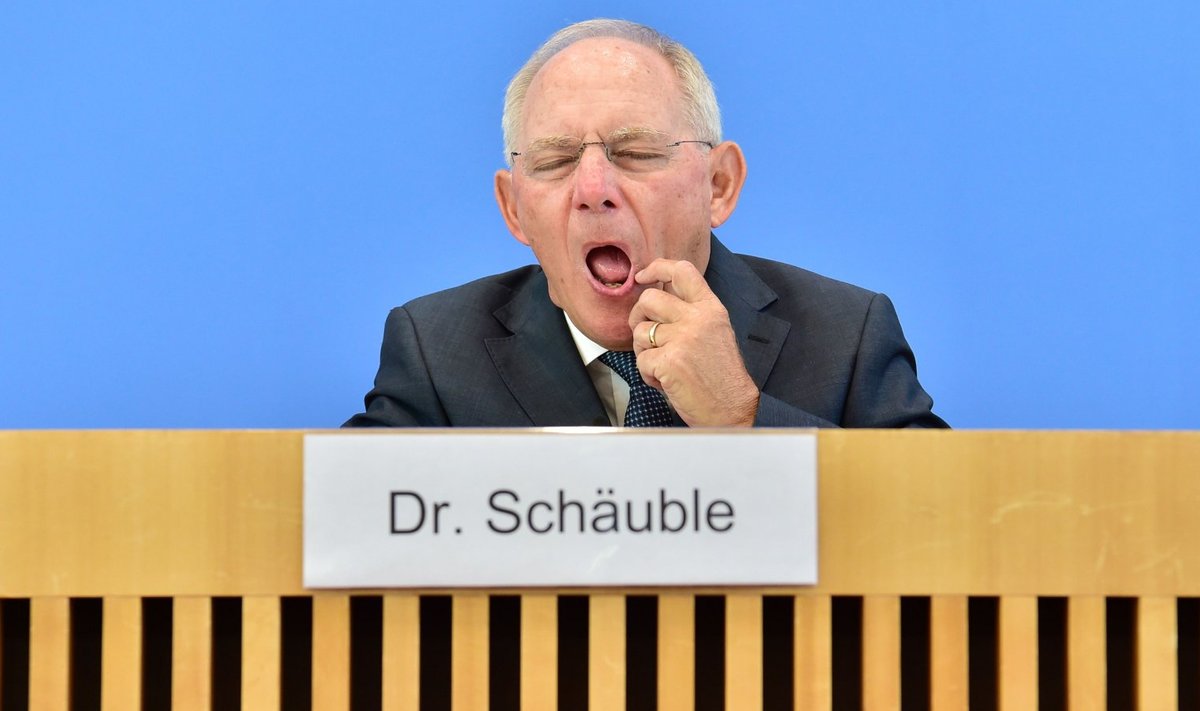 Saksamaa rahandusminister Wolfgang Schäuble tänasel eelarveteemalisel pressikonverentsil Berliinis