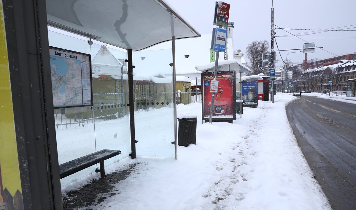 Lumest puhastamata Tallinna tänavatel on eriti keeruline liikuda ratastoolides ja rulaatorite abil. 