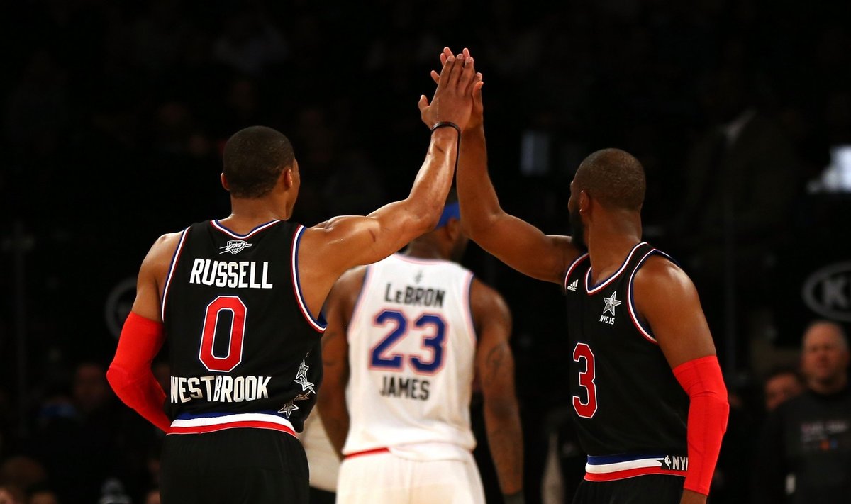Russell Westbrook ja Chris Paul, taamal LeBron James