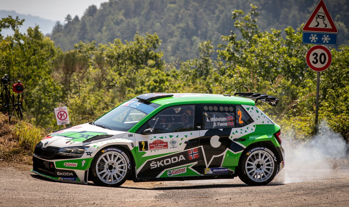 Škoda Fabia ralliautosid näeb peaaegu igal võistlusel. Pildil Andreas Mikkelseni ekipaaž.