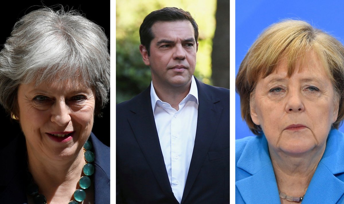 Theresa May, Alexis Tsipras, Angela Merkel
