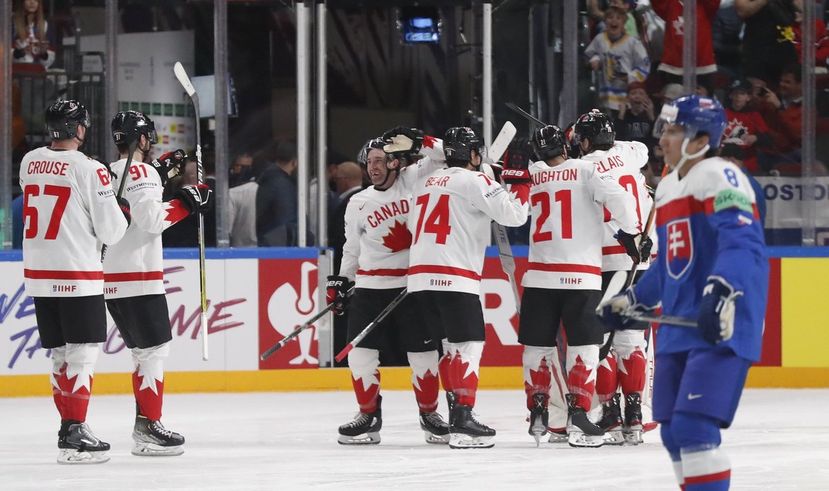 Kanada sai jäähoki MM-il raske võidu Slovakkia üle.