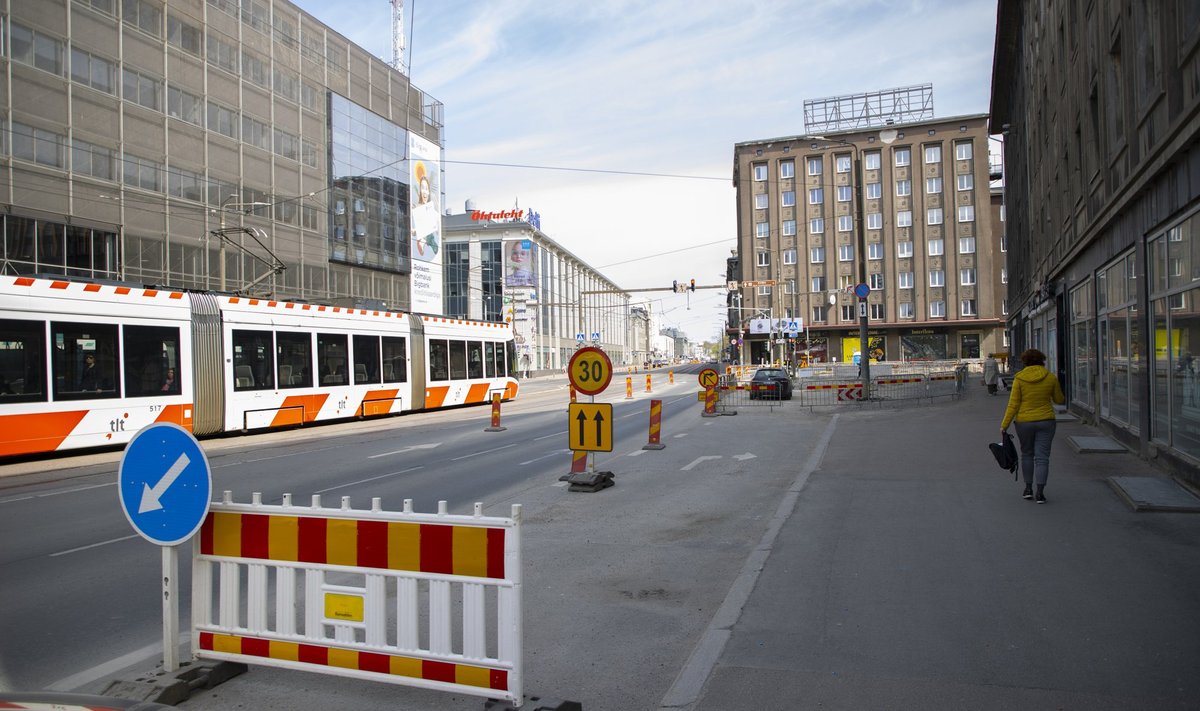 Строительные работы в центре Таллинна.