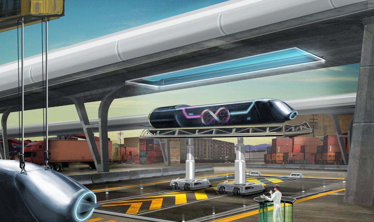 Hyperloopi sõiduk depoos. Joonis: Hyperloop One
