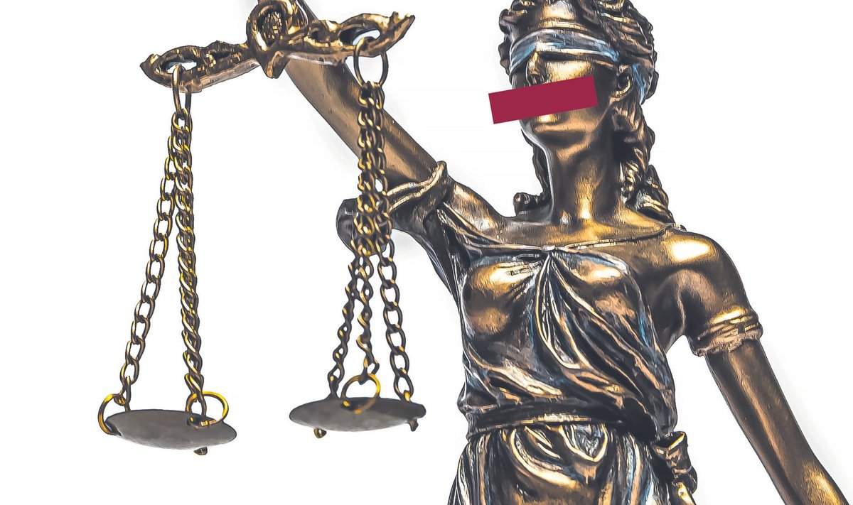 Justitia kinniseotud silmad sümboliseerivad seda, et õigusemõistmises on tähtis ainult seadus. Mis juhtub aga siis, kui seadusandlus äpardub ja kohtumõistja sunnitakse vaikima?