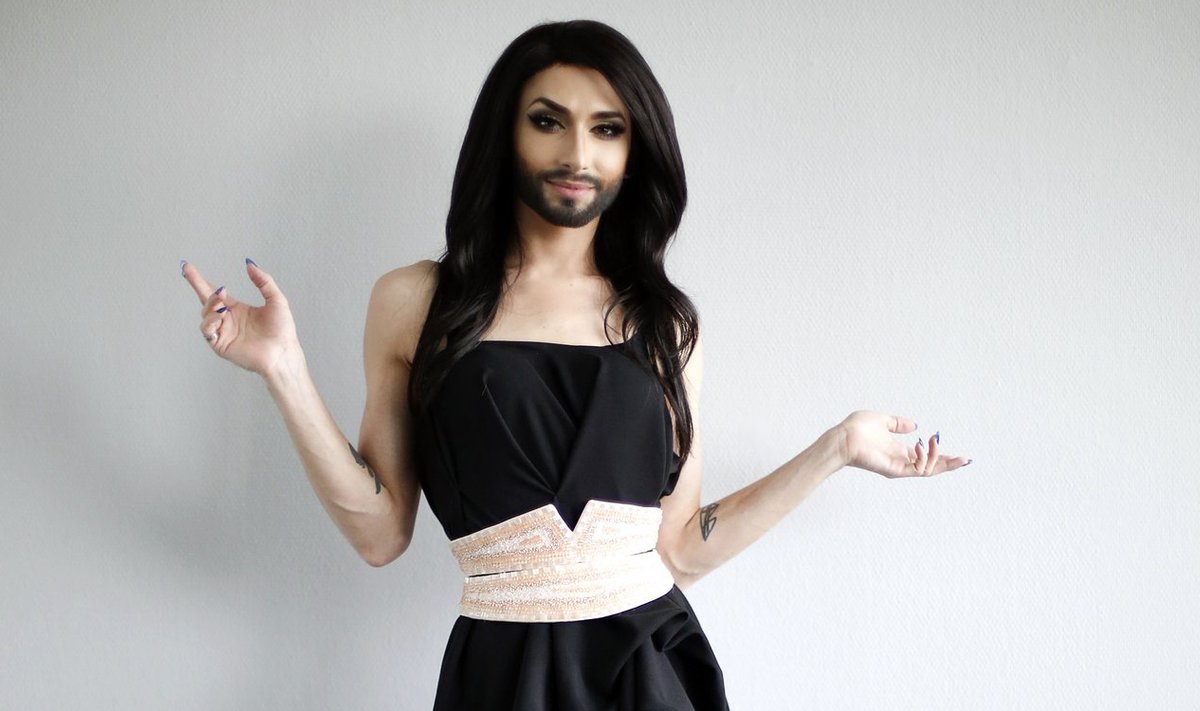 Austrian drag queen Conchita Wurst poses after an interview with Reuters in Vienna