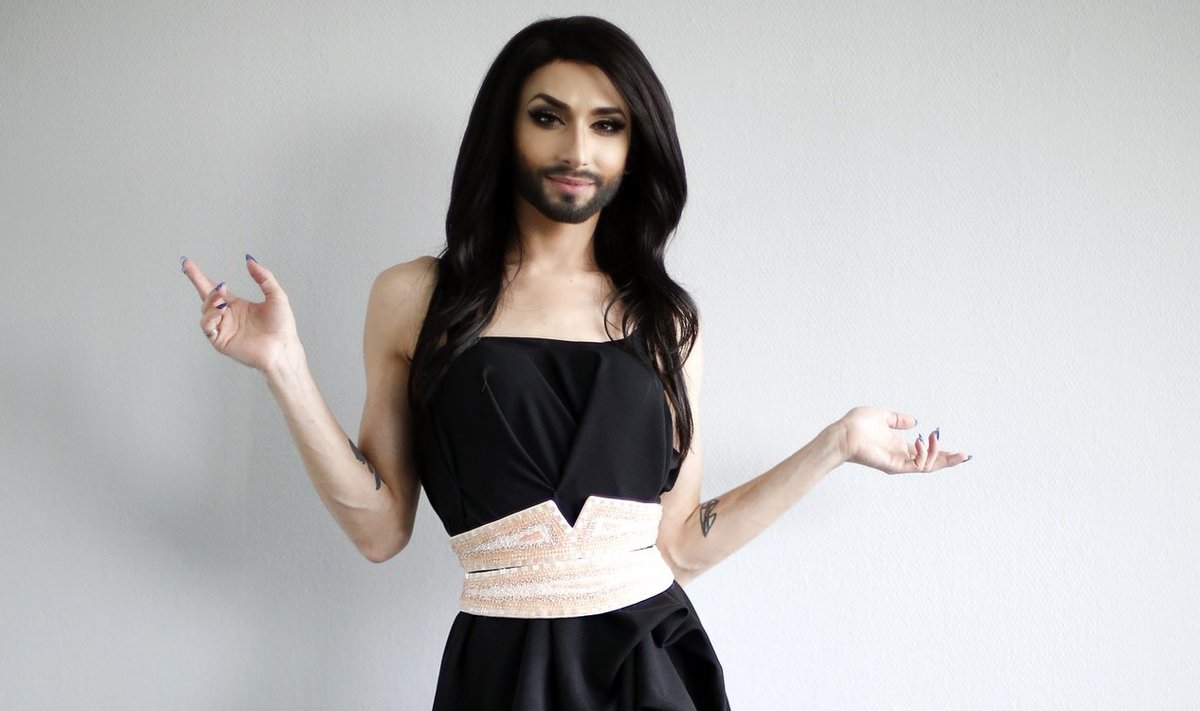 Austrian drag queen Conchita Wurst poses after an interview with Reuters in Vienna
