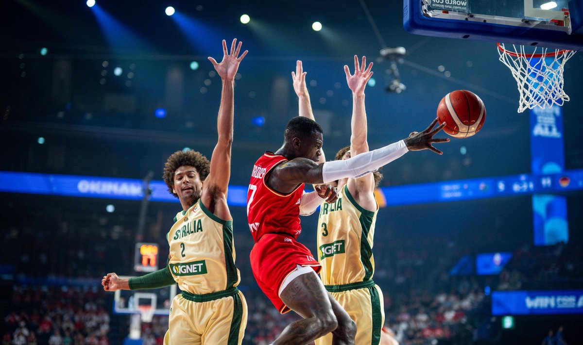 Dennis Schröder (punases) vedas Saksamaa Austraalia vastu võidule.