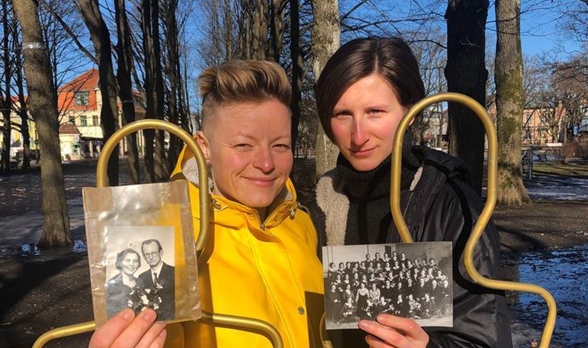 "KUULUVUSHARJUTUSTE" TIIM: Barbara Lehtna (vasakul) ja Katrīna Dūka kogusid koos kaaslastega mitu kuud lugusid meie ümbert. Telefonilavastusse jõudsid lõpuks 16 eri soost, vanusest ja eri ametit pidava inimese lood.