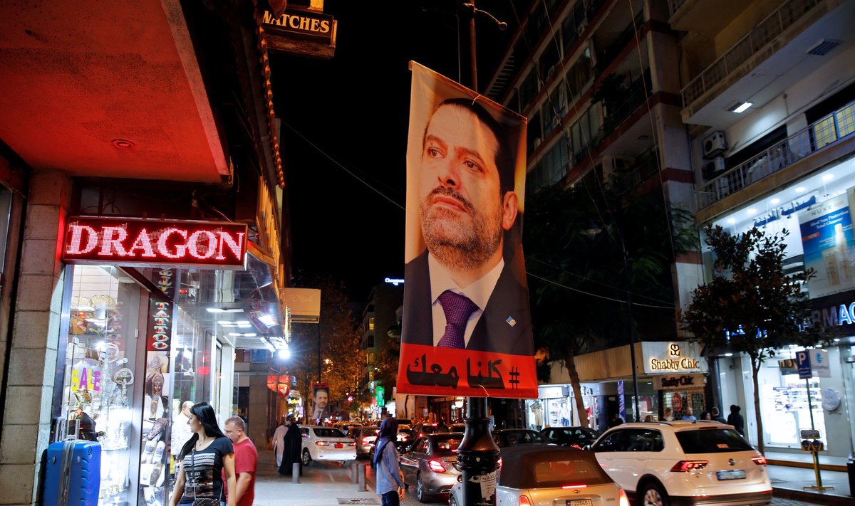 Liibanonlased ootavad peaministrit koju. Kõrgelt arenenud plakatikultuuriga riigi pealinna Beirutisse on ilmunud hulgaliselt Saad Hariri näopilte.