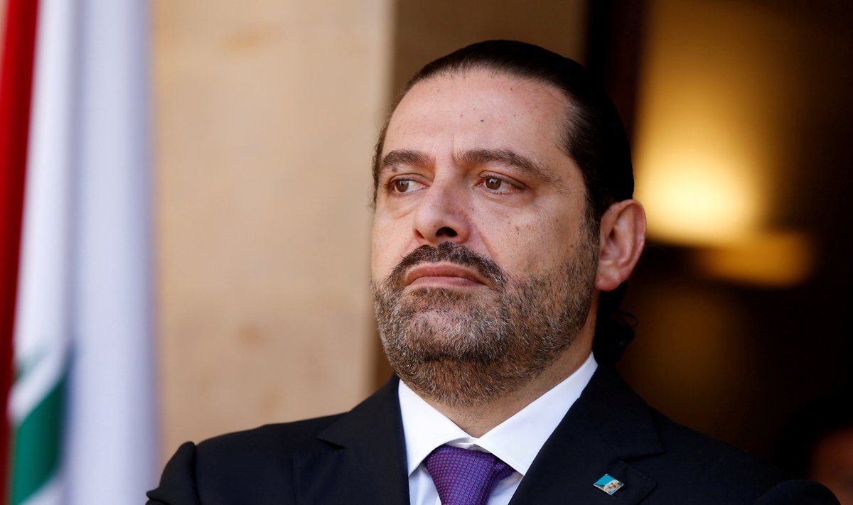 Lebanon's Prime Minister Saad al-Hariri is seen at the governmental palace in Beirut