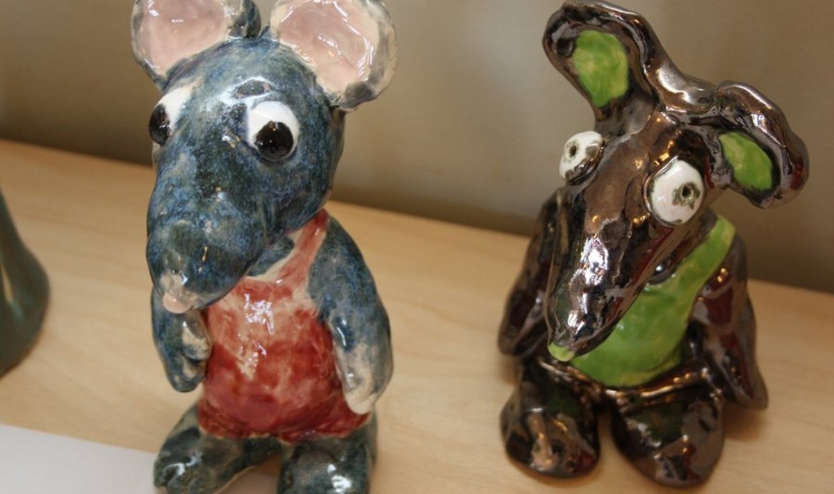 Õpetaja Reet Vesteri juhendatud keraamikaringis valminud hiired. Foto: Siiri Raagmets