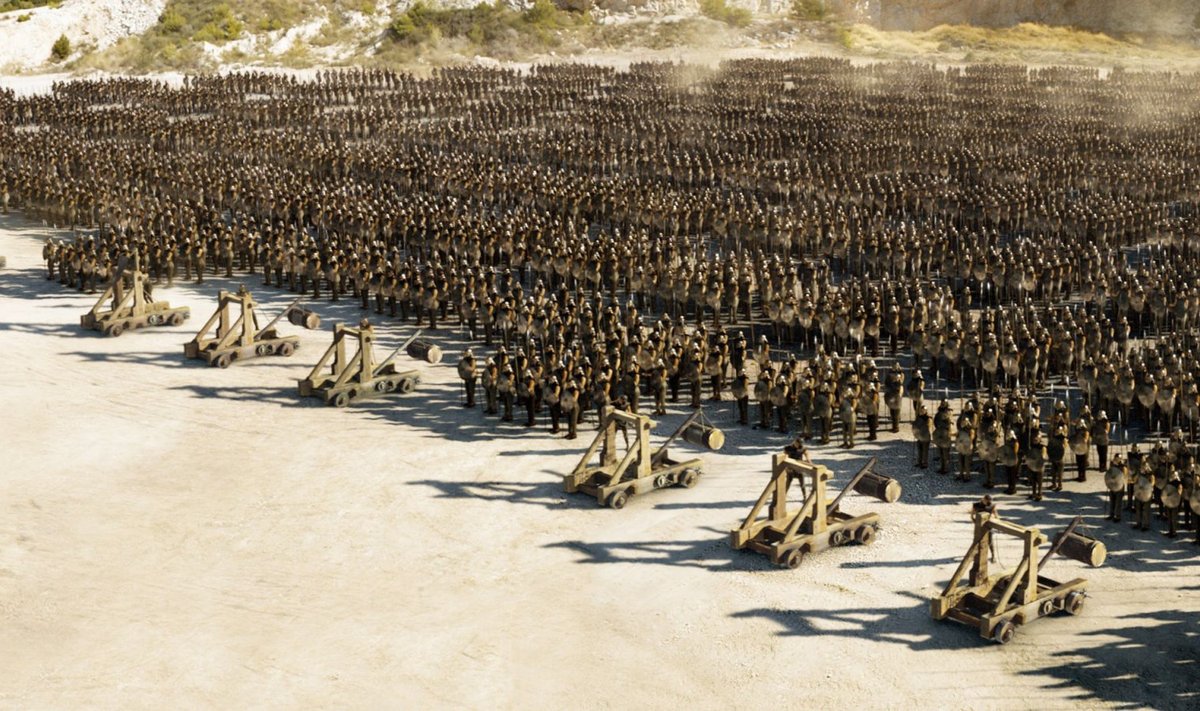 Suur armee linnamüüride all. Foto: HBO / www.popsci.com