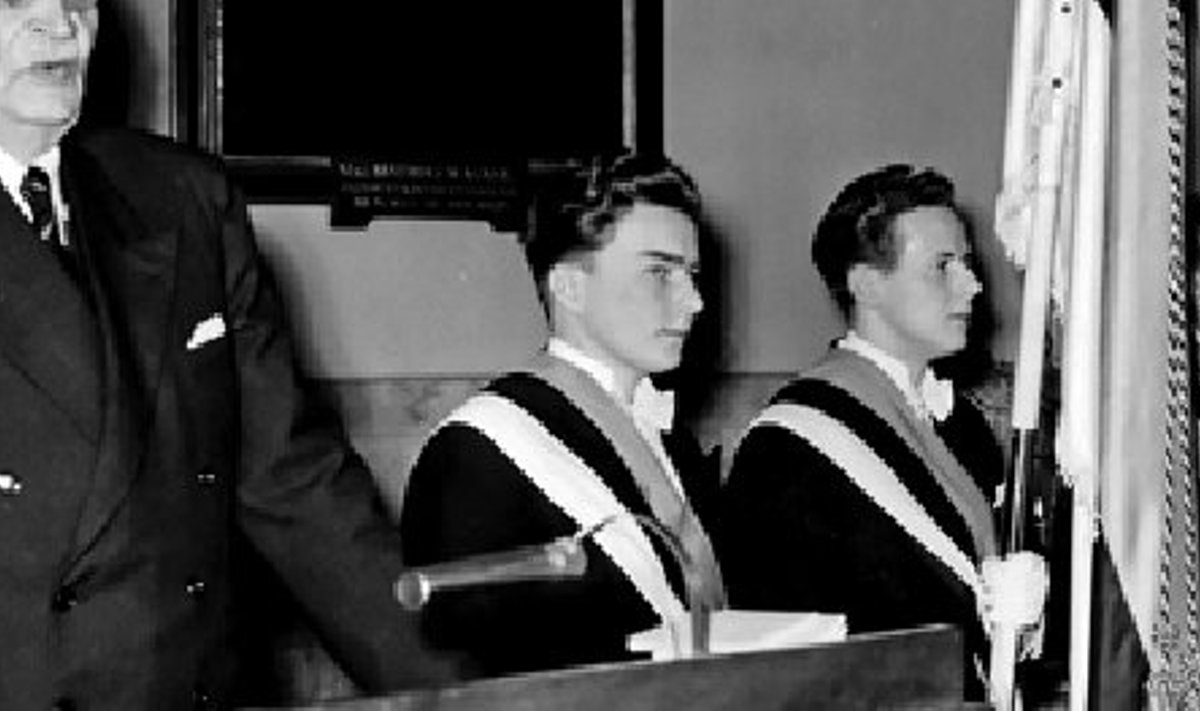Johan Kõpp esinemas Rootsis Eesti Üliõpilaste Seltsi 82. aastapäeval 24. märtsil 1952