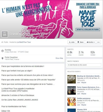 "La Manif Pour Tous" reklaam Facebookis