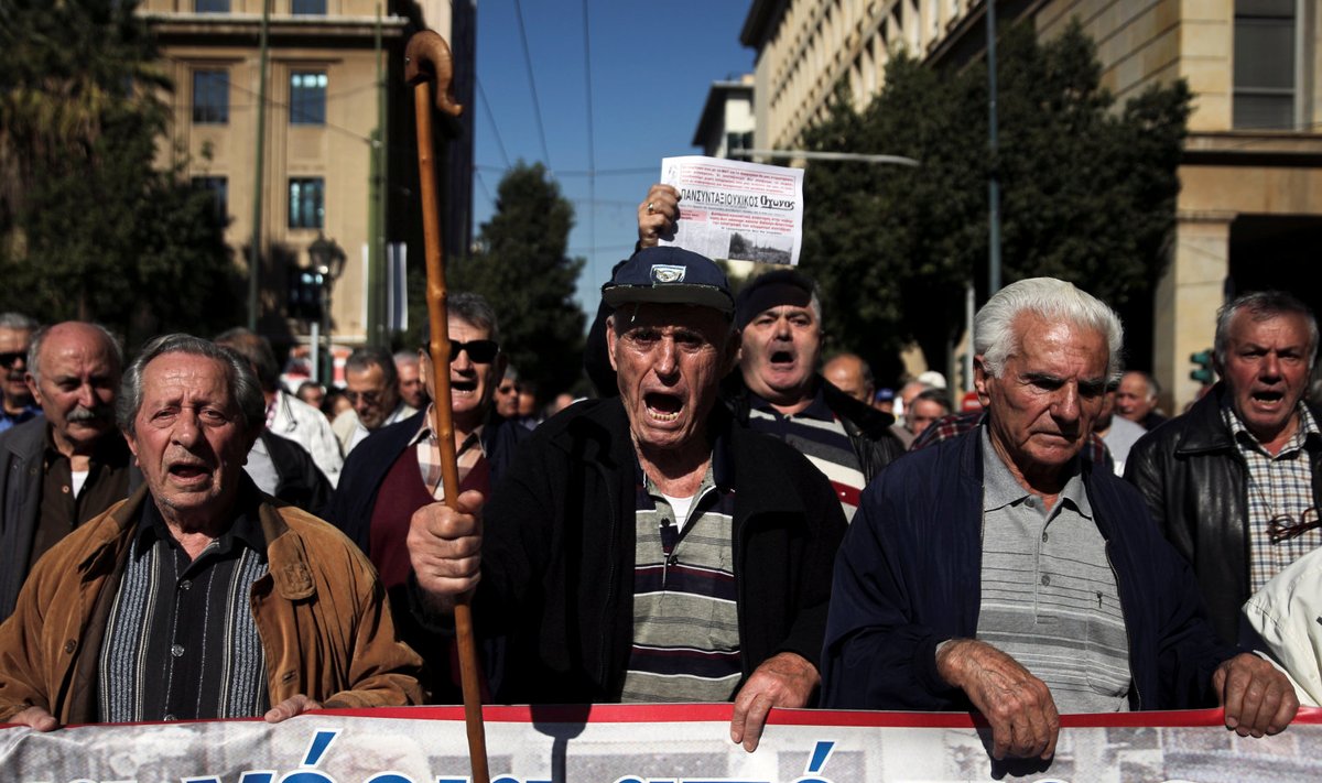 Kreeka pensionärid avaldasid meelt pensionikärbete vastu