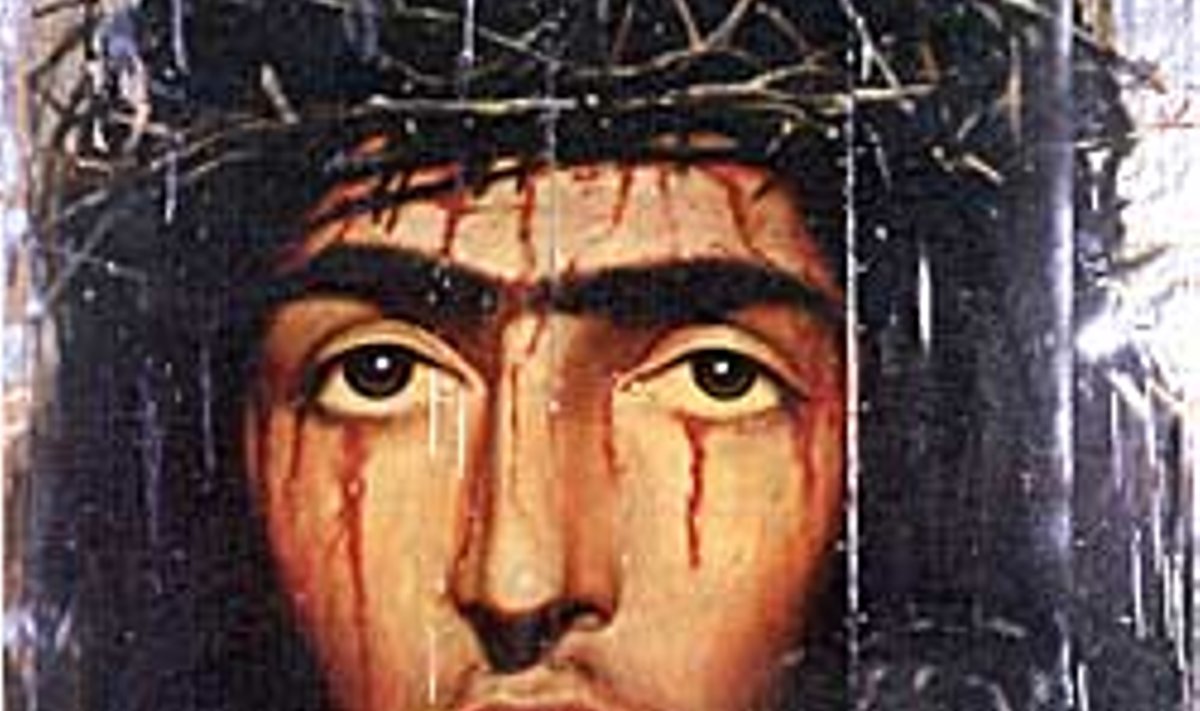 LUNASTAJA tänapäeva kunstniku pilgu läbi: Laurentius “Jeesus (piinatud versioon) - Hommage á Pierre & Gilles”, 2000, õli lõuendil, segatehnika. Repro