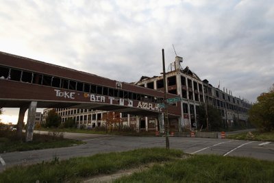 Tüüpiline hoone endise Packardi tehases, Detroidis kolm aastat tagasi.: