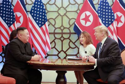 Põhja-Korea juht Kim Jong-un ja USA president Donald Trump Hanoi tippkohtumisel.