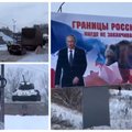 VIDEO | „Vene piir ei lõpe mitte kuskil.“ Agressorriik paigaldas Narva piiri taha provokatiivse plakati
