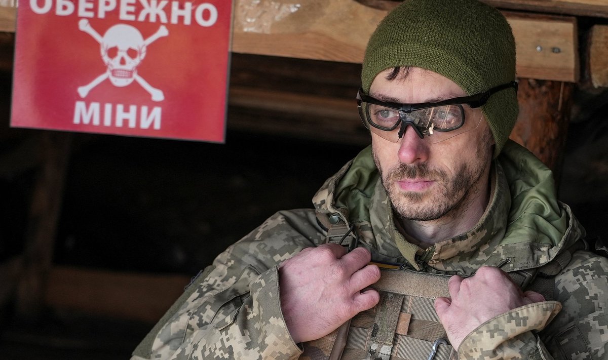 Украинский военнослужащий возле города Лиман