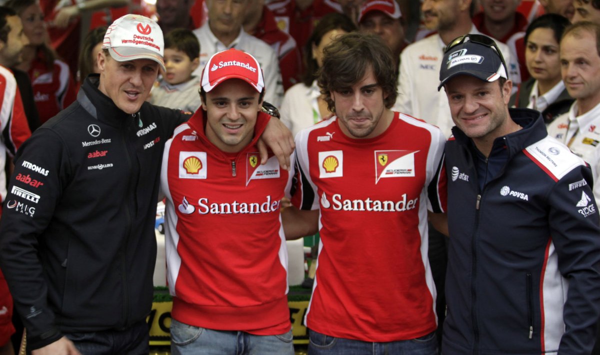 Schumacher, Massa, Alonso ja Barrichello