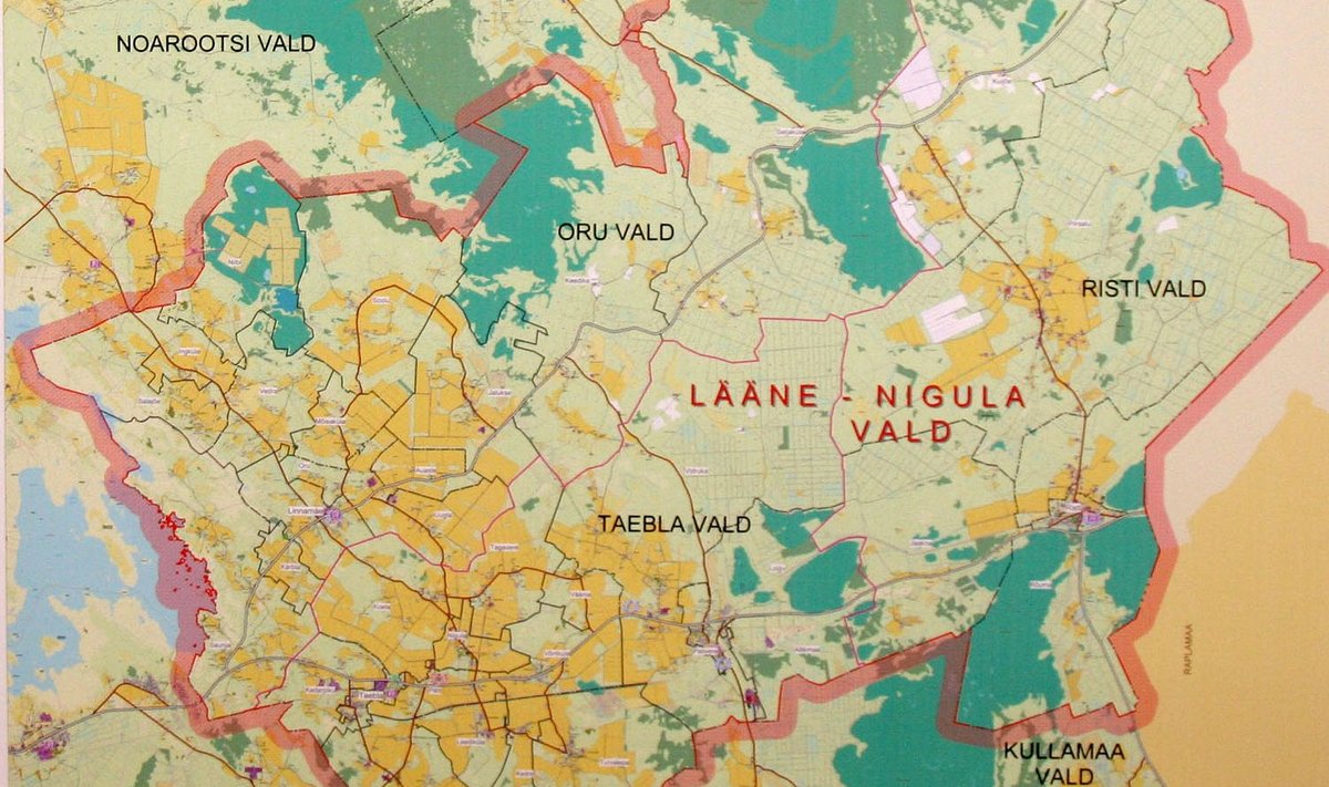 Lääne-Nigula valla kaart