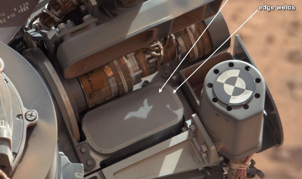 Pilt Curiosity sõelast, millega pinnaseproovi analüüsitakse
